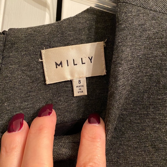 Milly grey dress with leather waistband - Picture 3 of 4